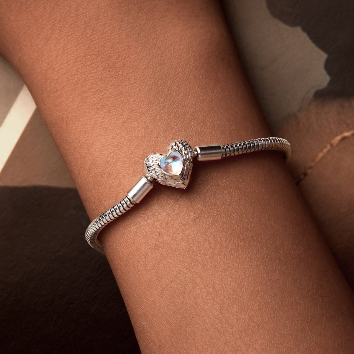 Angel Wings Heart Charm Bracelet
