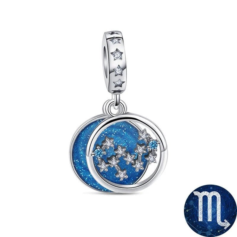 Blue Galaxy Astrology Signs Zodiac Constellation Charms