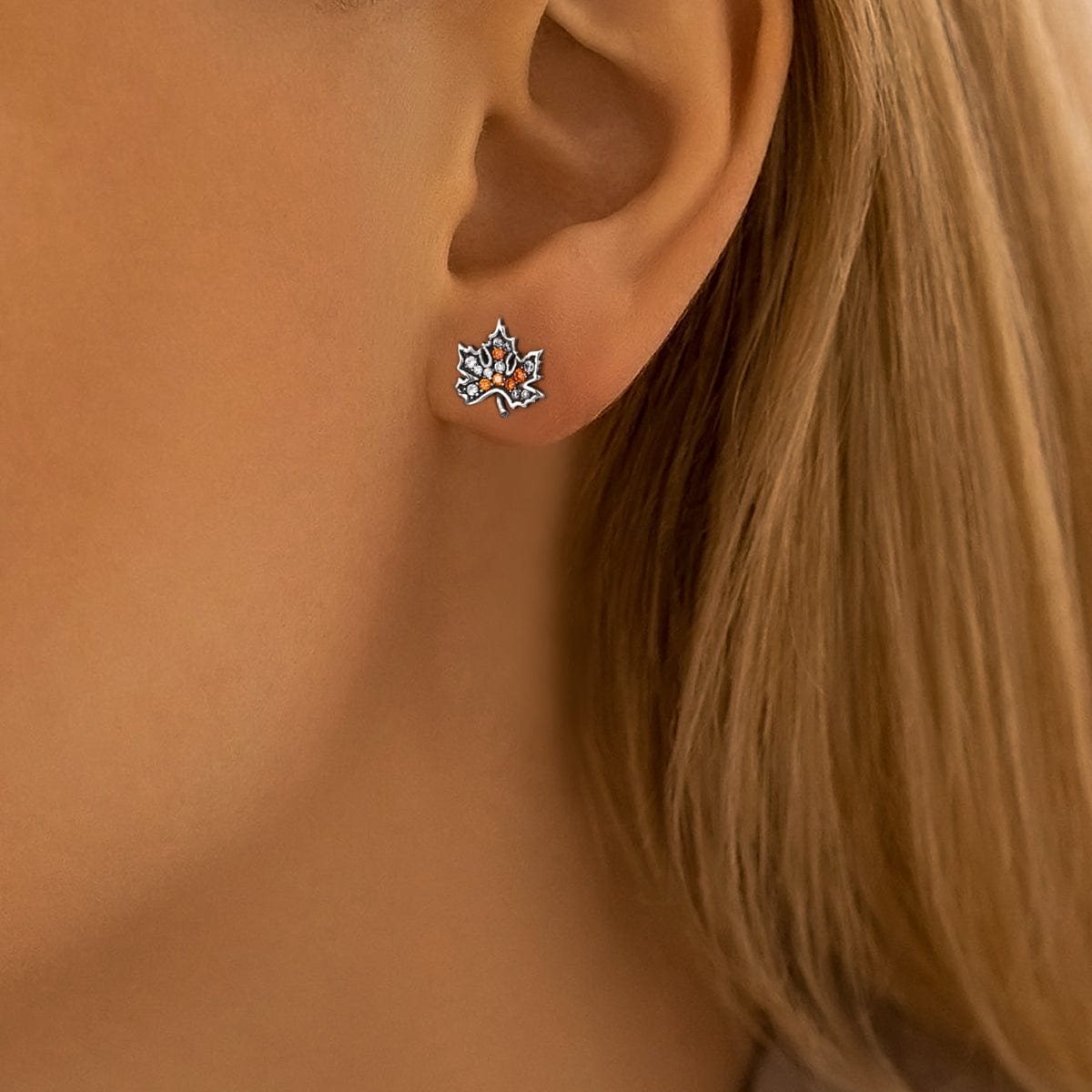 Autumn Maple Cluster Stud Earrings