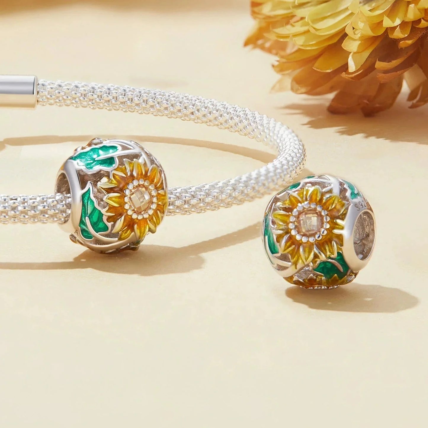 Blooming Sunflower Bead Charm