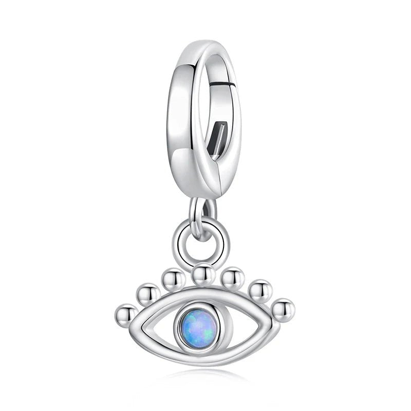 Blue Opal Evil Eye Protection Dangle Charm