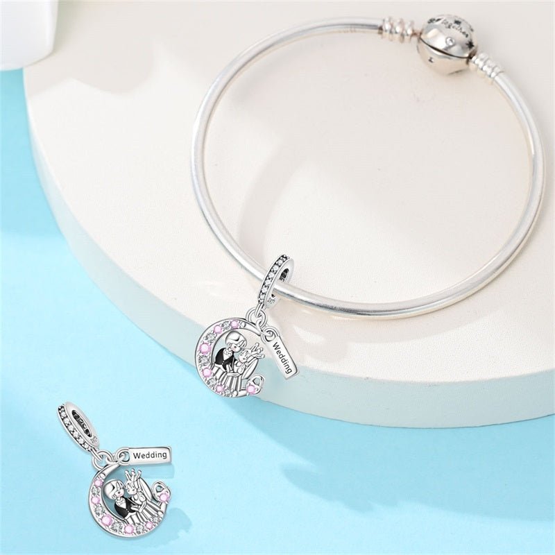 Bride & Groom Wedding Dangle Charm