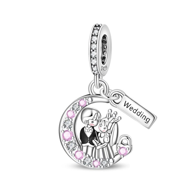 Bride & Groom Wedding Dangle Charm