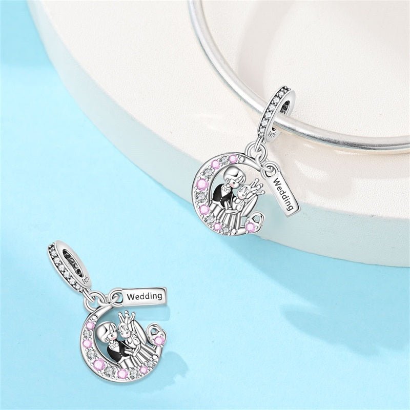 Bride & Groom Wedding Dangle Charm