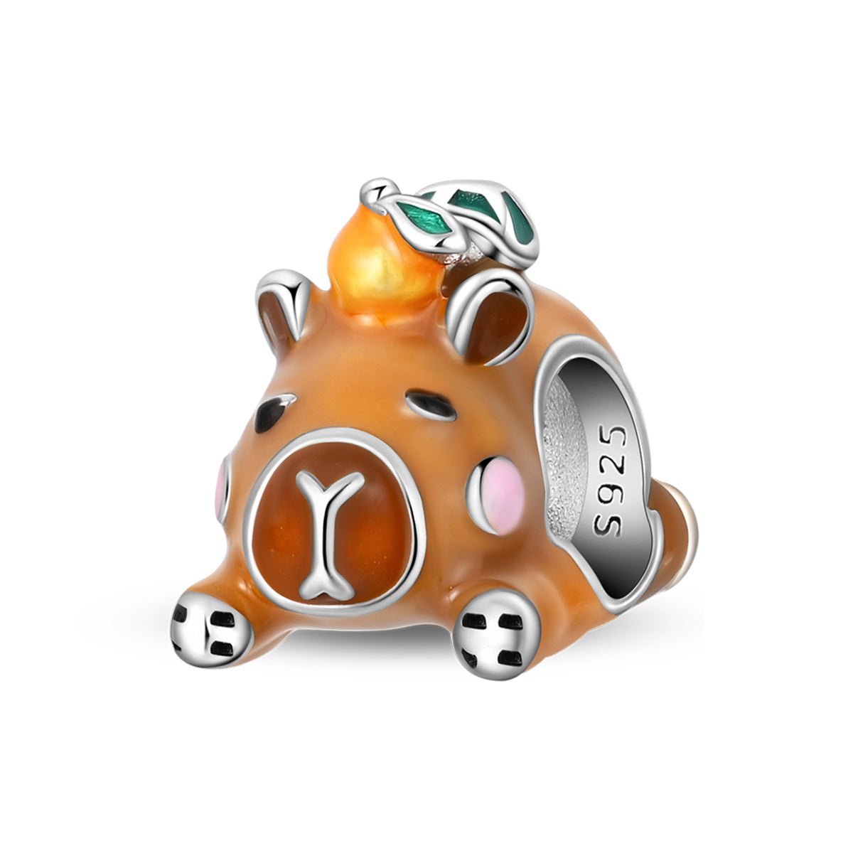 Capybara with Tangerine On Head Charm