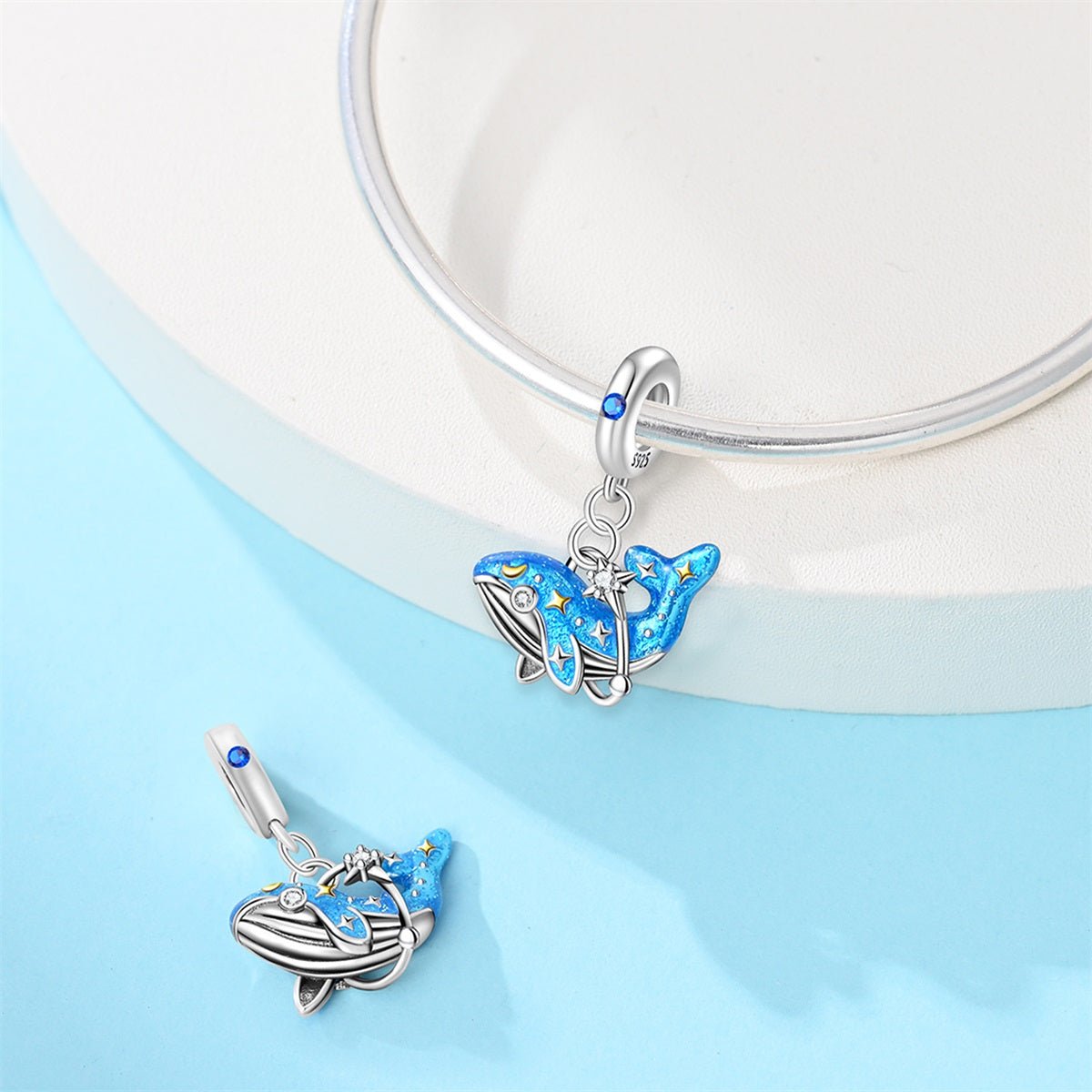 Celestial Blue Whale Dangle Charm