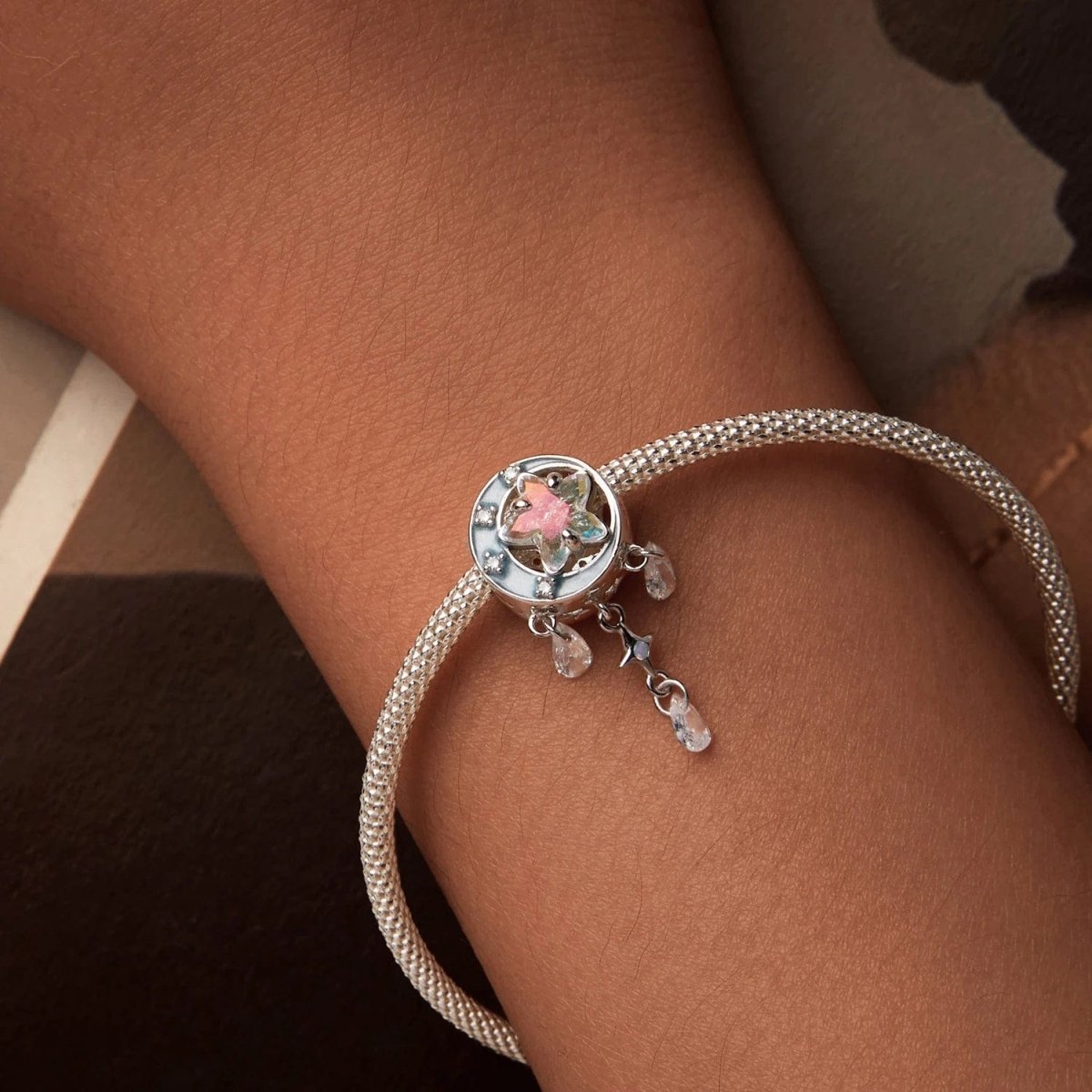 Celestial Starburst with Dangling Crystal Drops Charm