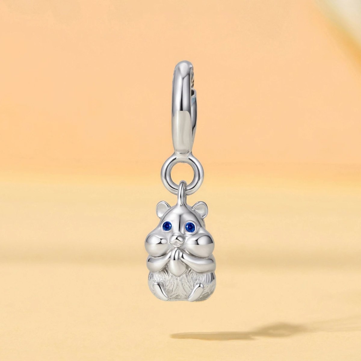 Chubby Hamster with Blue Eyes Dangle Charm