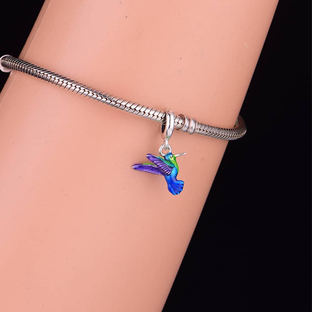 Colorful Hummingbird Dangle Charm