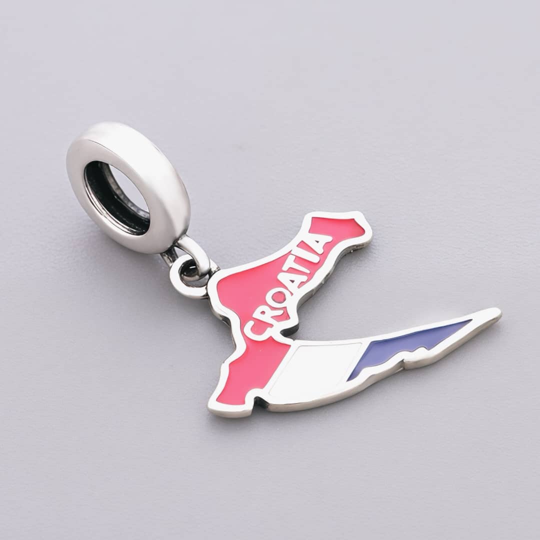 Croatia Map Flag Dangle Charm