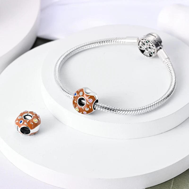 Sparkling Sprinkled Donut Charm