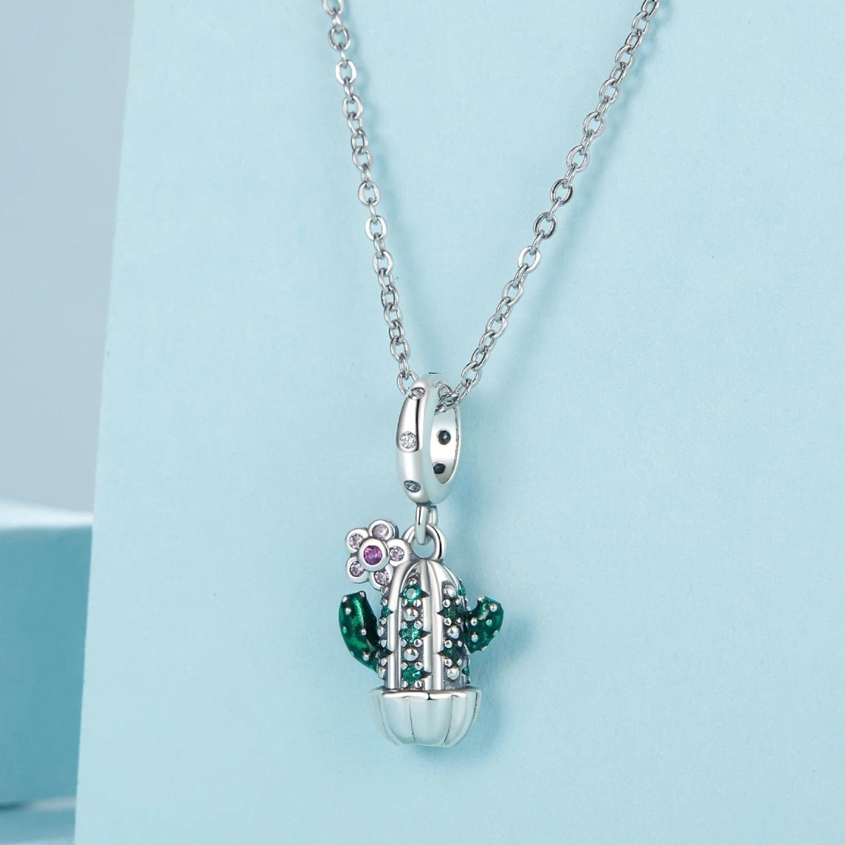 Emerald Blossom Cactus Dangle Charm