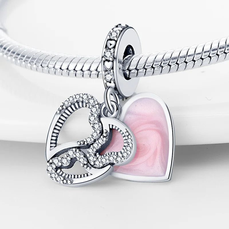 Entwined Hearts Double Dangle Charm