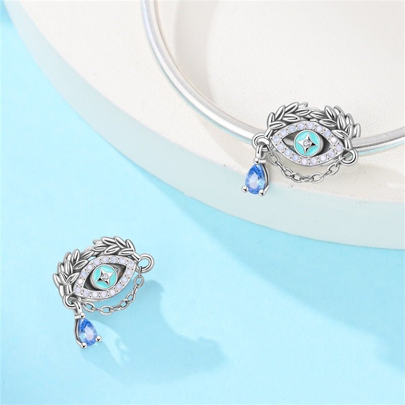 Evil Eye with Blue Teardrop Charm