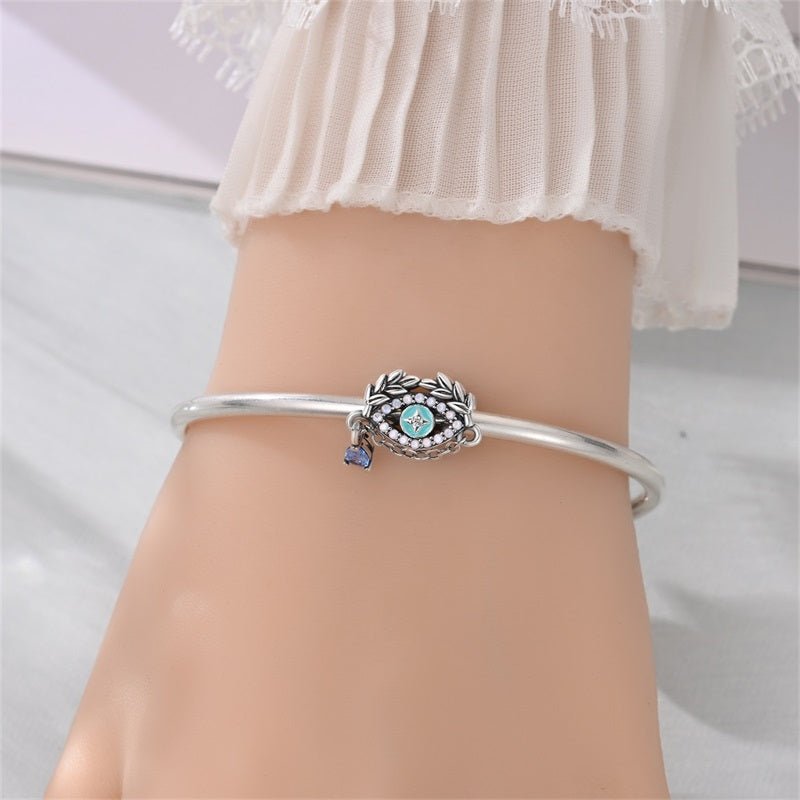 Evil Eye with Blue Teardrop Charm