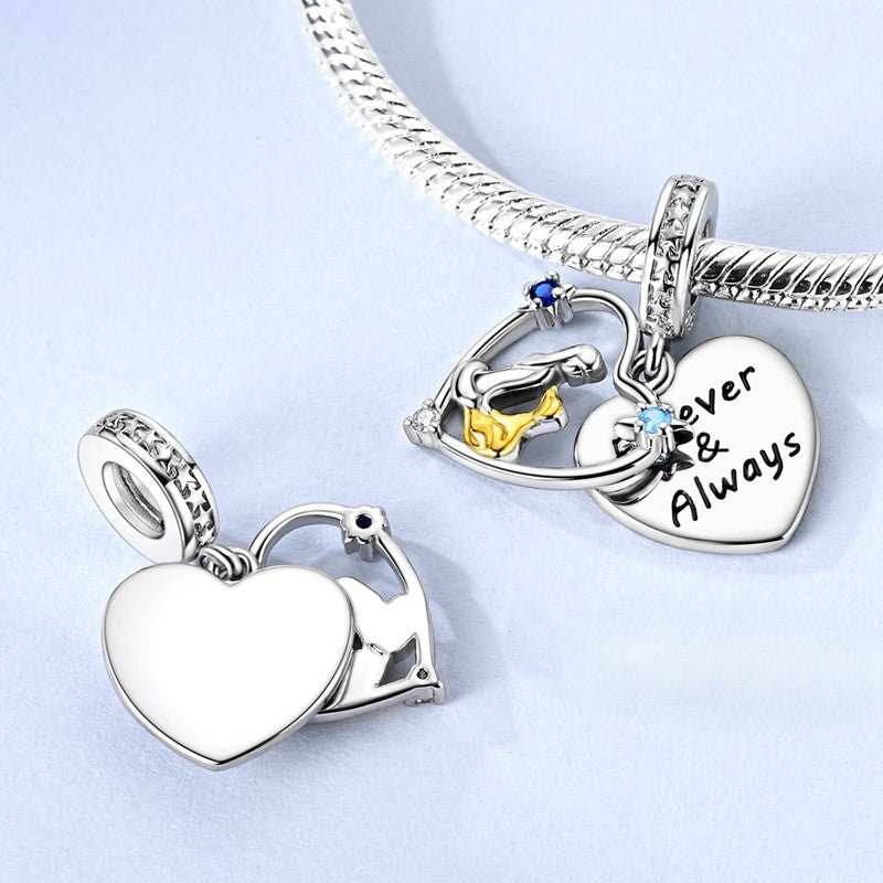 Forever & Always Heart Locket Dangle Charm