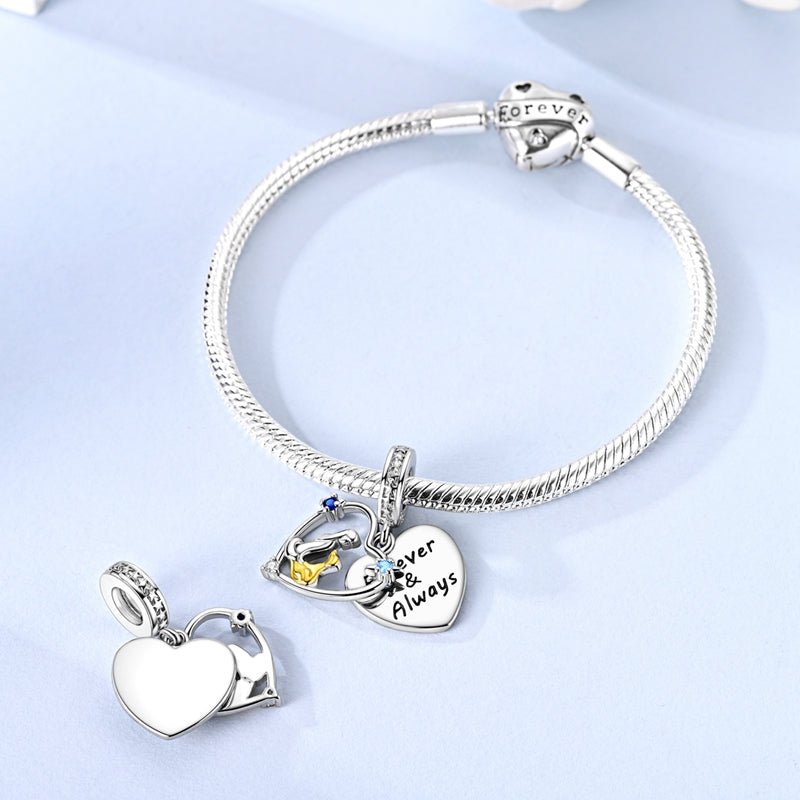 Forever & Always Heart Locket Dangle Charm