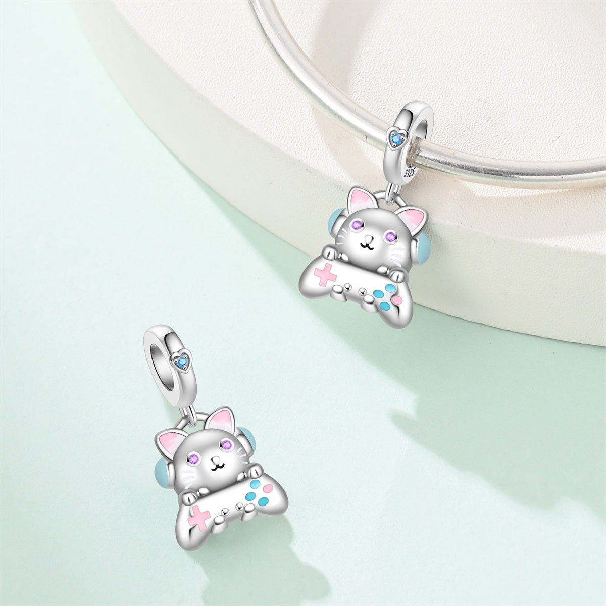 Gamer Cat Dangle Charm