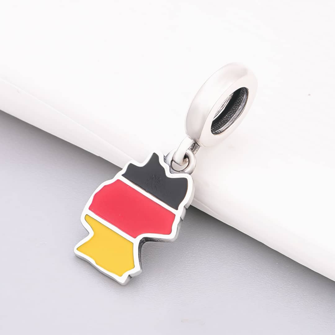 Germany Map Flag Dangle Charm