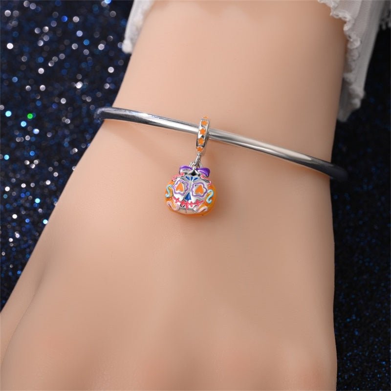 Glow-in-the-Dark Sugar Skull Dangle Charm