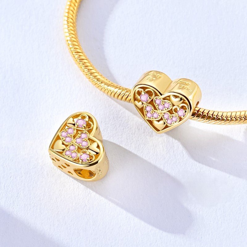 Gold Lucky to Have You Heart Charm