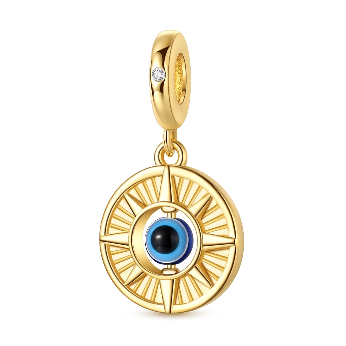 Golden Compass Evil Eye Dangle Charm