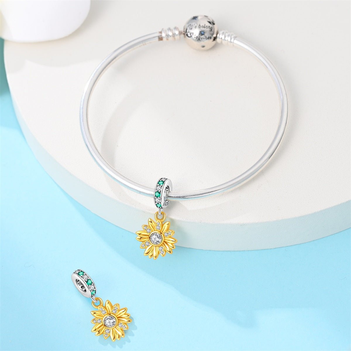 Golden Sunflower Bloom Dangle Charm
