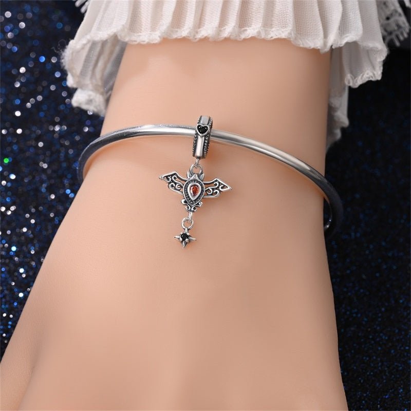 Gothic Bat with Star Dangle Charm