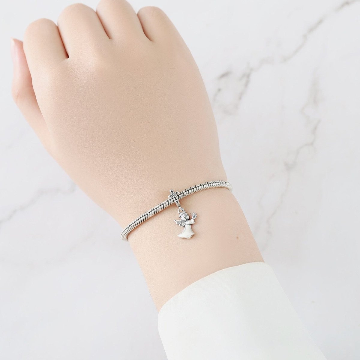 Guardian Angel Charm with Sparkling Star