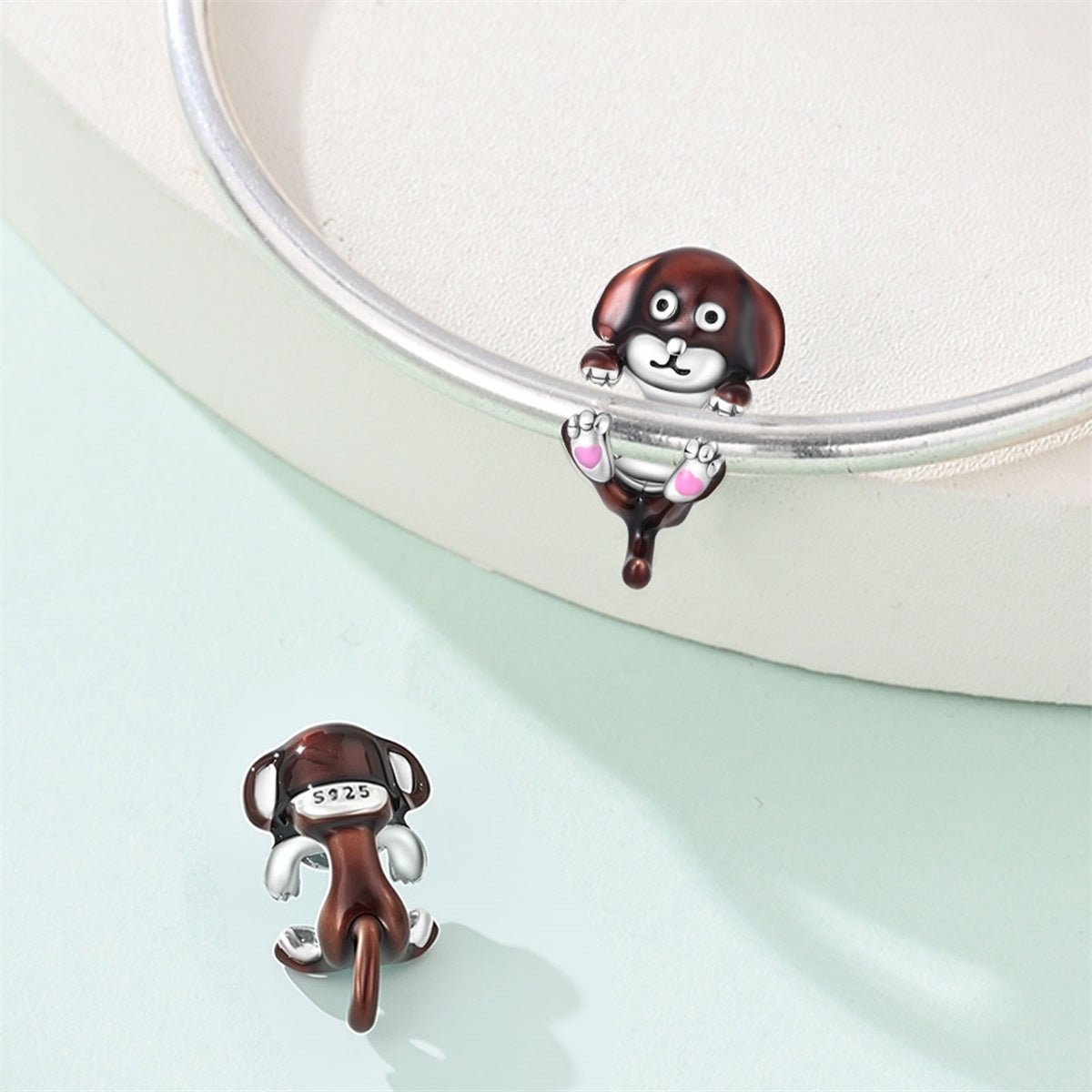 Hanging Brown Dog Charm