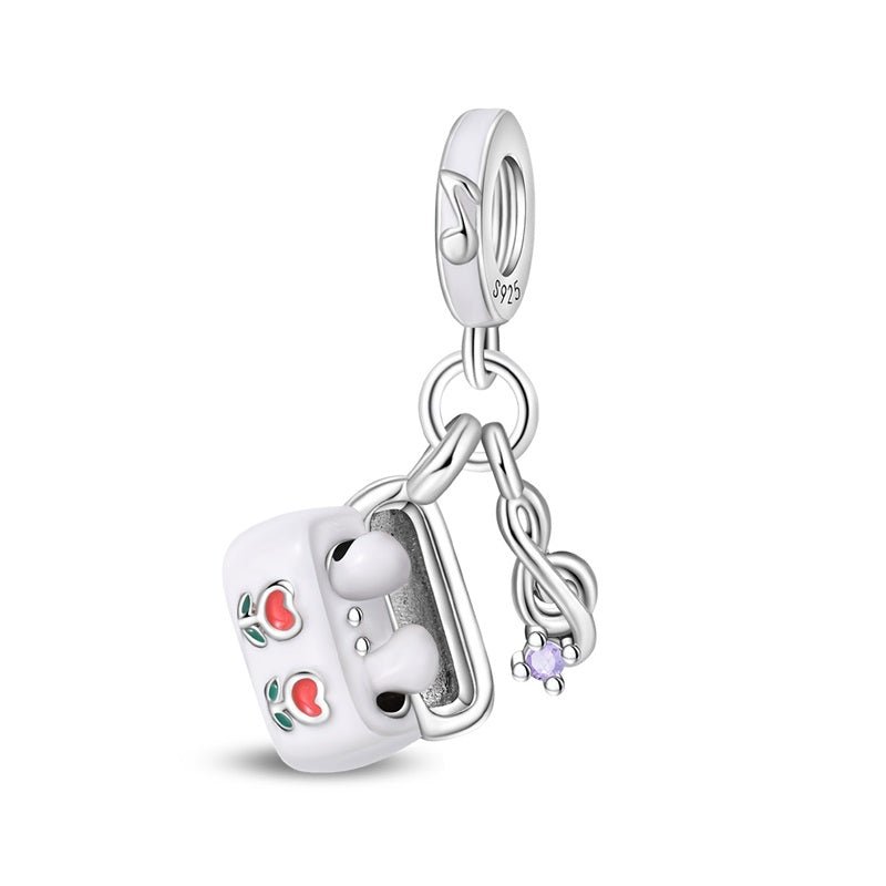 Headphones with Music Note Dangle Charm