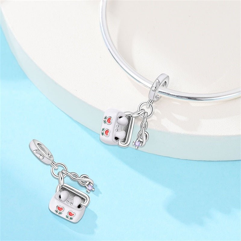 Headphones with Music Note Dangle Charm
