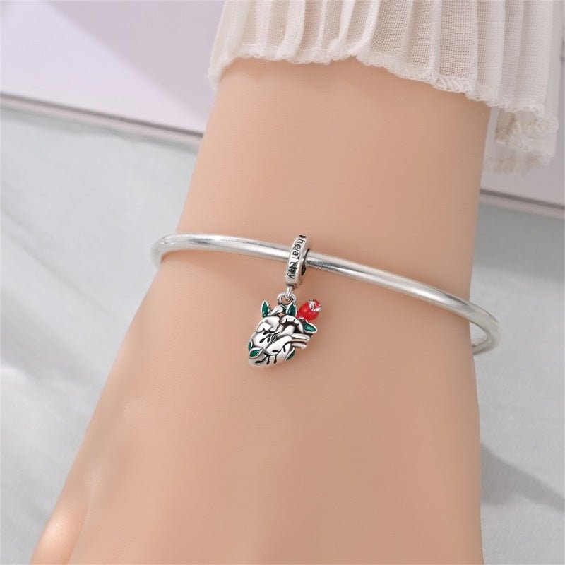 Healthy Heart with Rose Dangle Charm