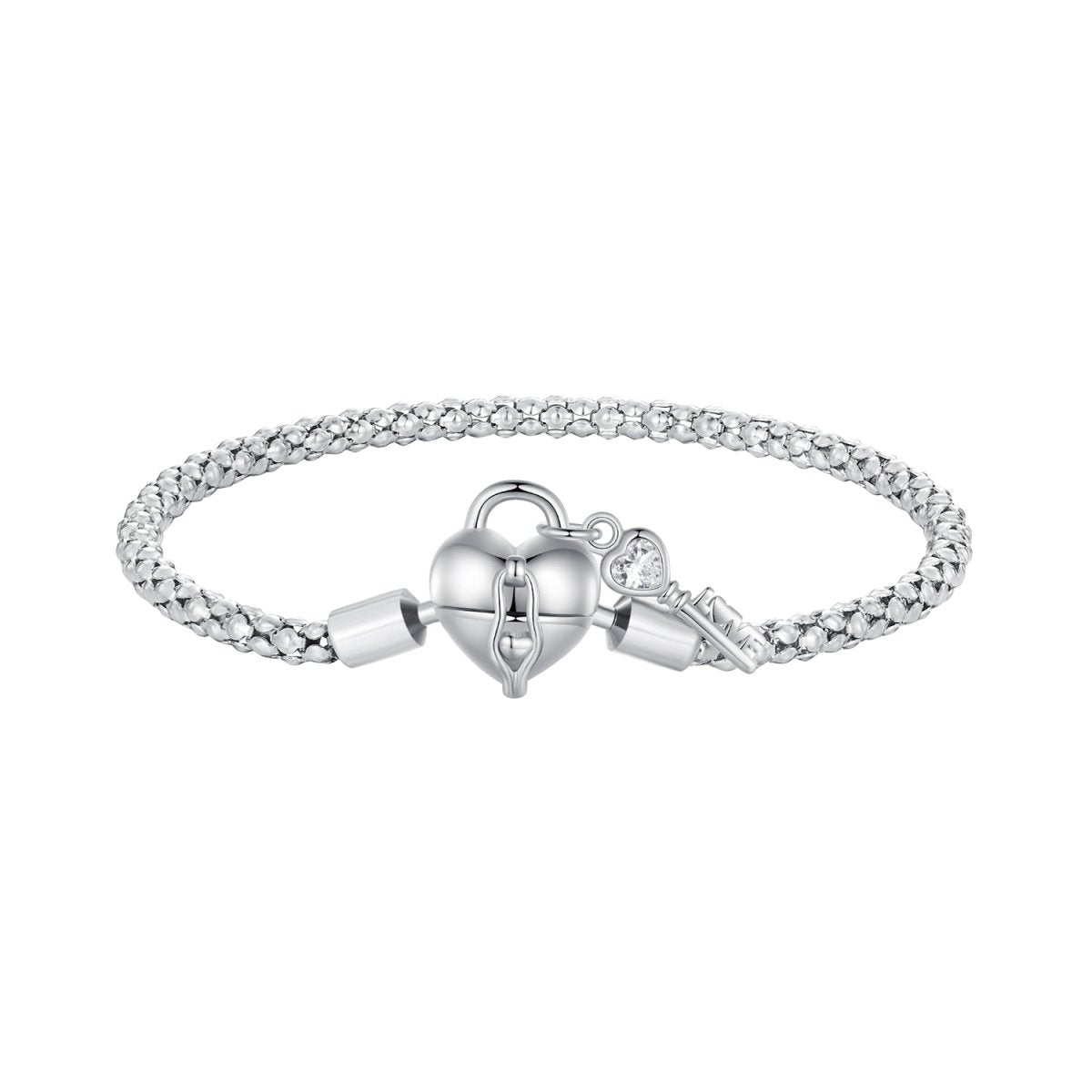 Heart Lock & Key Charm Bracelet