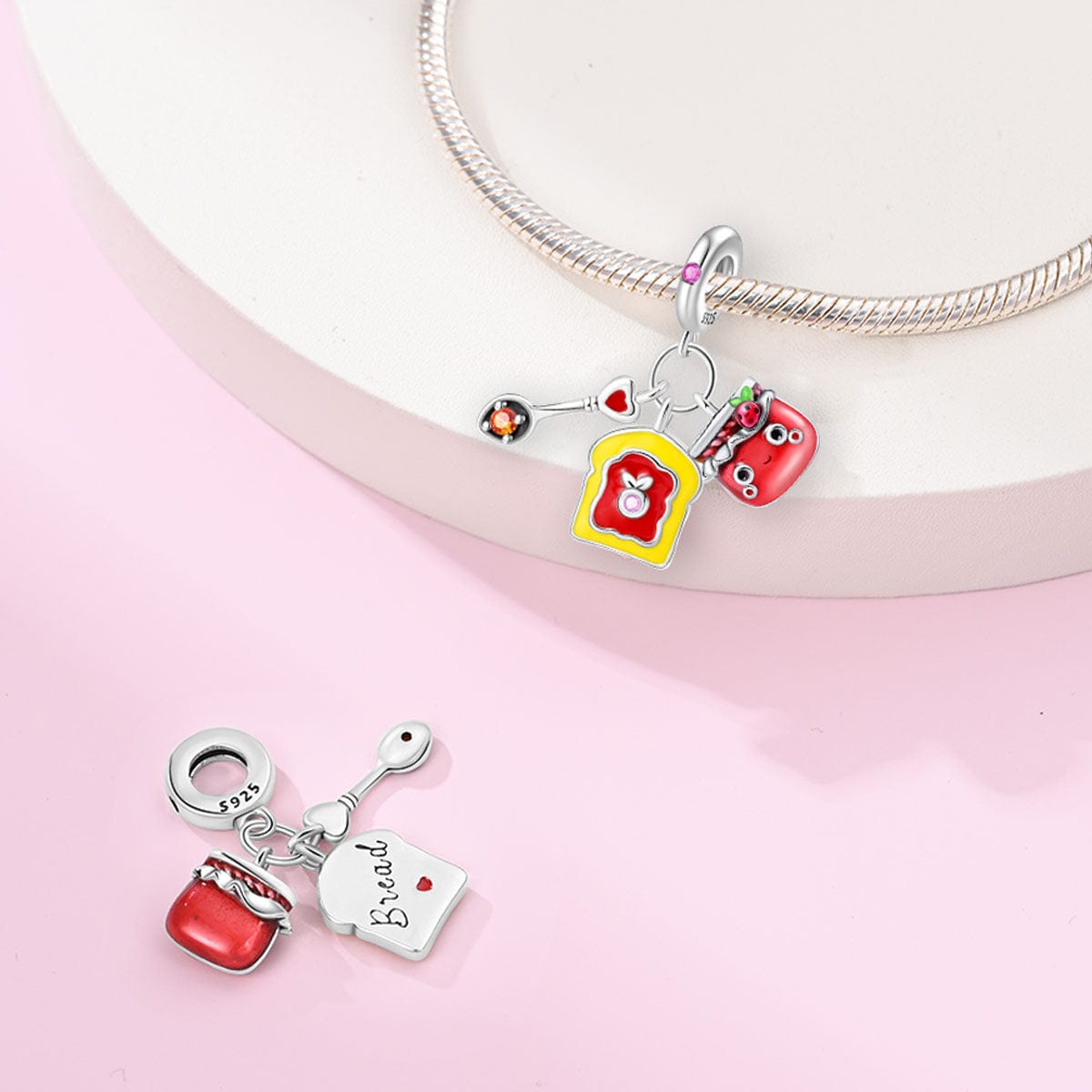 Jam Jar, Toast, & Heart Spoon Breakfast Charm