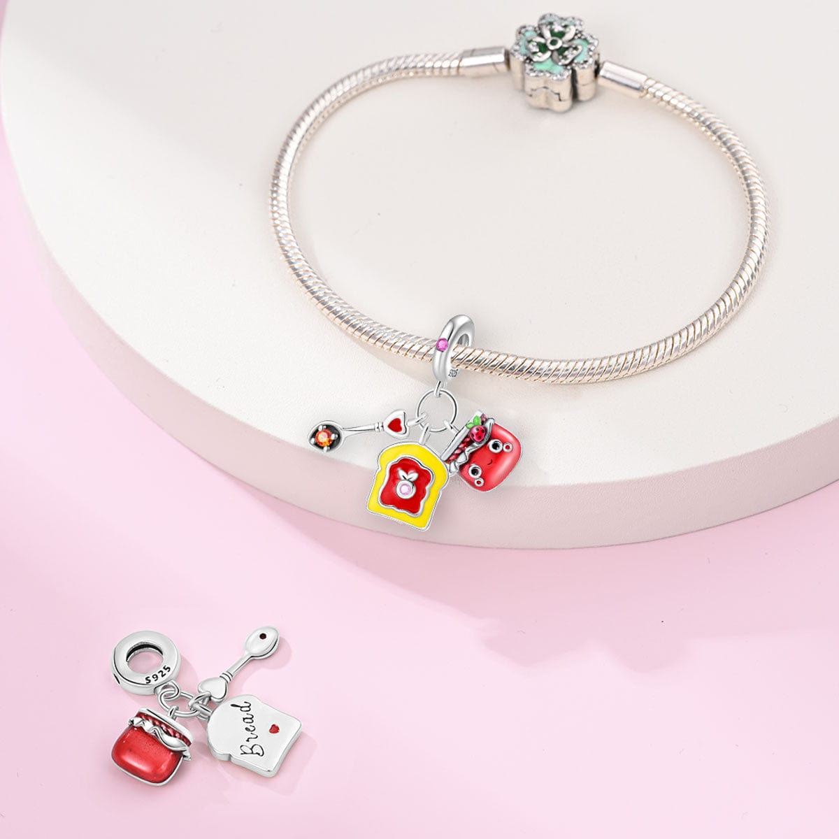 Jam Jar, Toast, & Heart Spoon Breakfast Charm