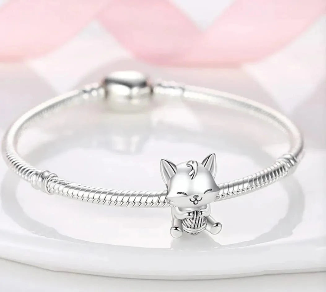 Kitten & Yarn Ball Charm