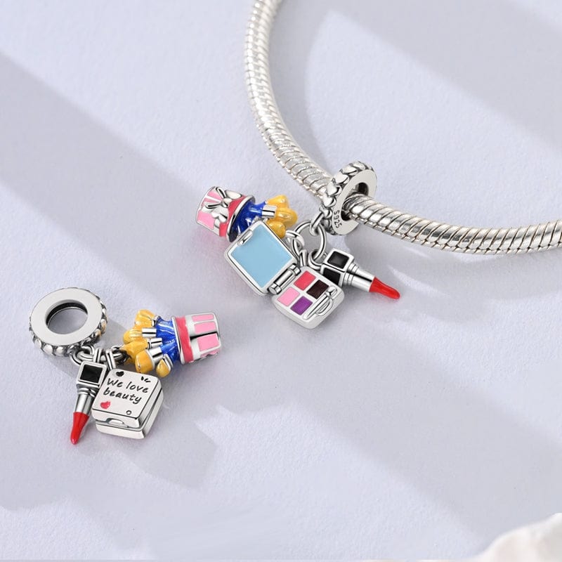 Lipstick, Compact, & Makeup Brush Charm
