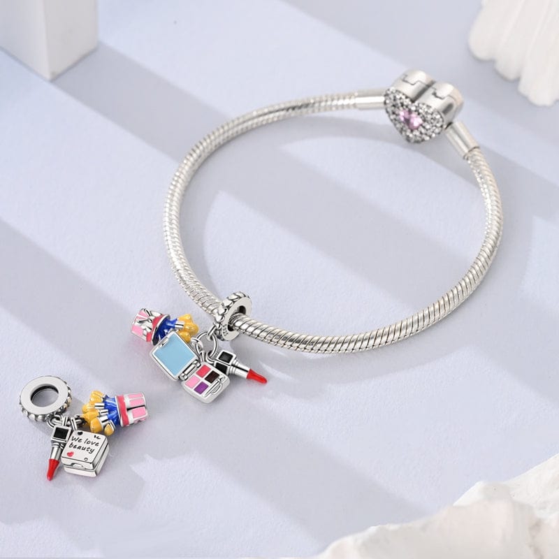 Lipstick, Compact, & Makeup Brush Charm