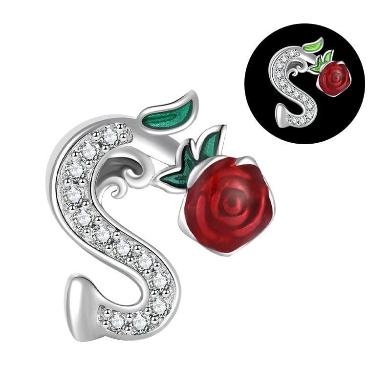 Luminous Rose Letter A~Z Alphabet Charm