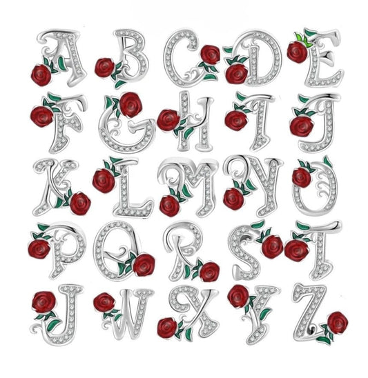 Luminous Rose Letter A~Z Alphabet Charm