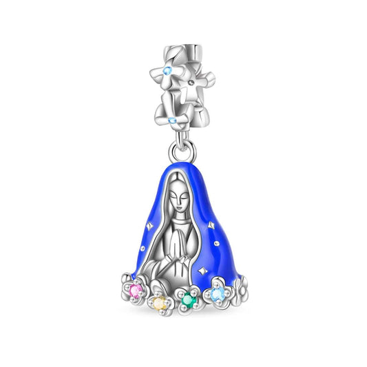 Madonna Charm with Colorful Gemstone Accents