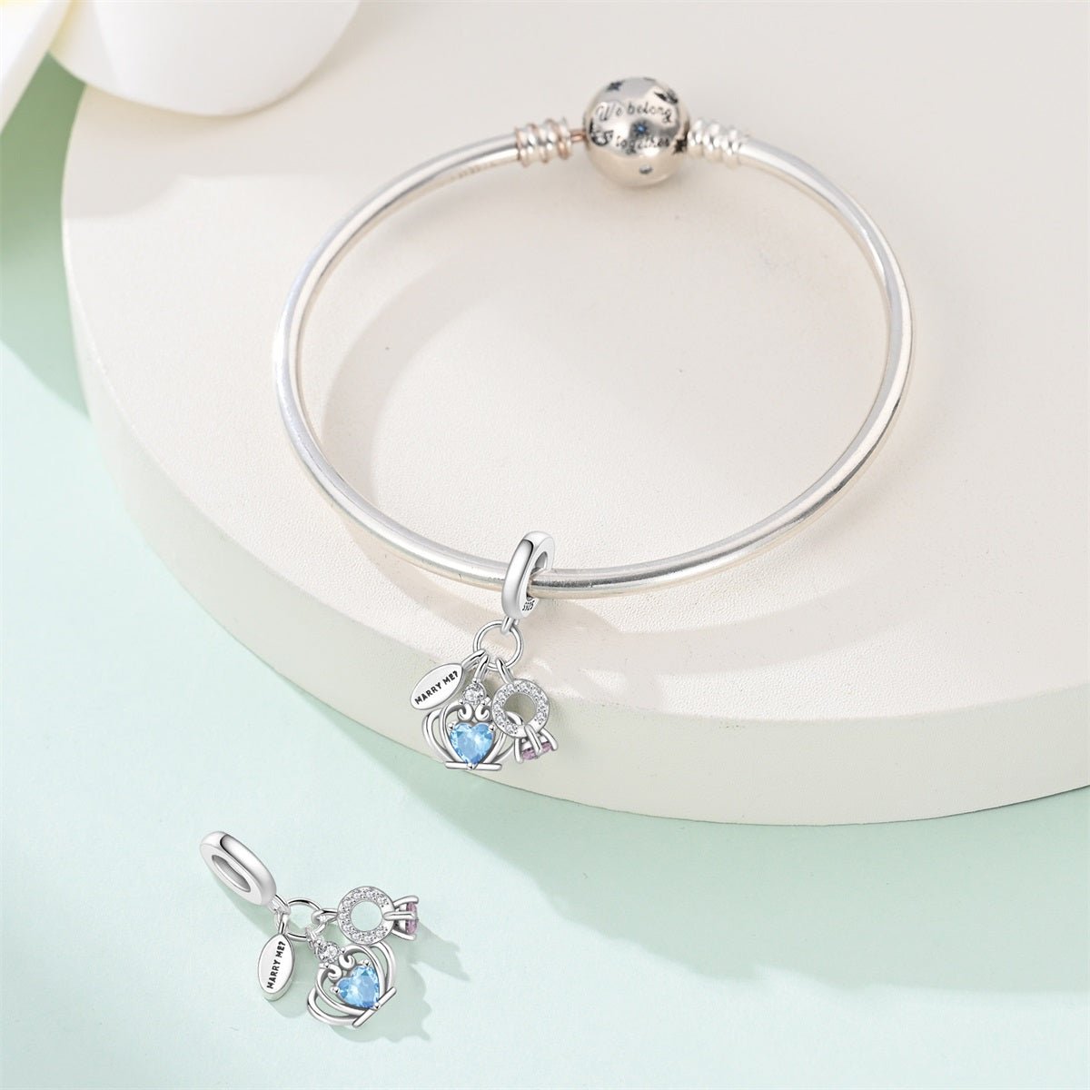 Marry Me Crown & Ring Proposal Dangle Charm