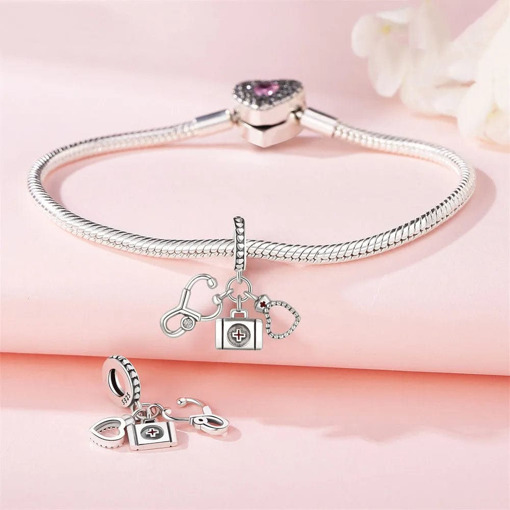 Medical Stethoscope & First Aid Essentials Dangle Charm