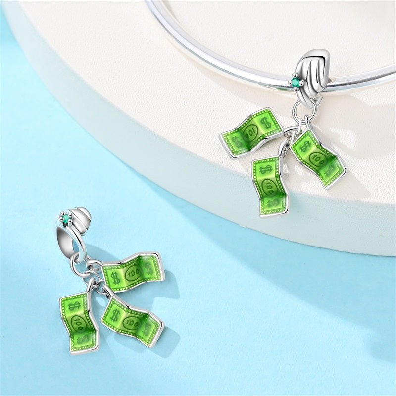 Money Bills Dangle Charm