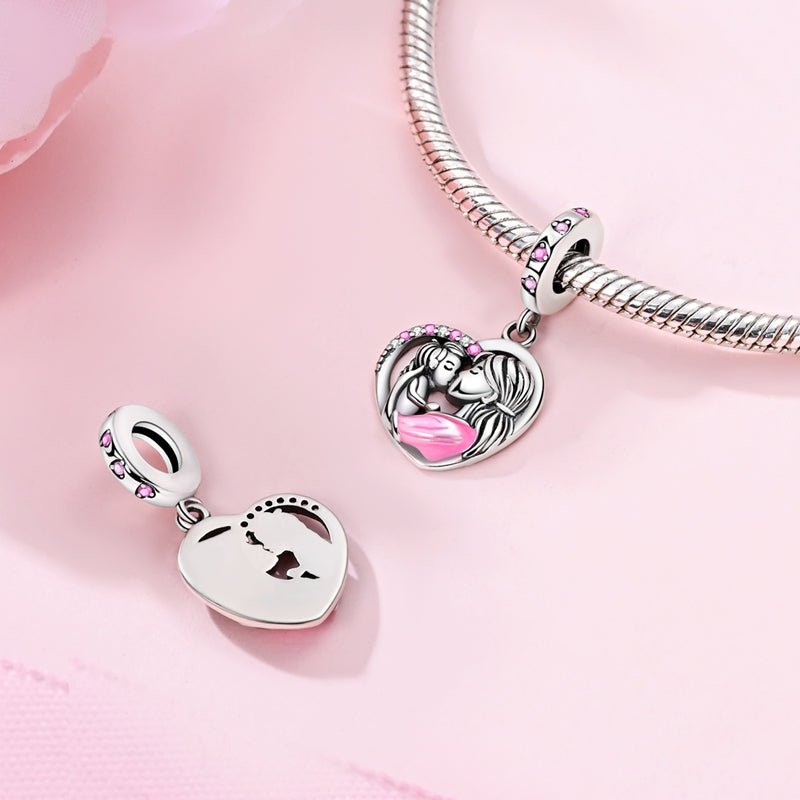 Mother & Daughter Hearts Dangle Charm
