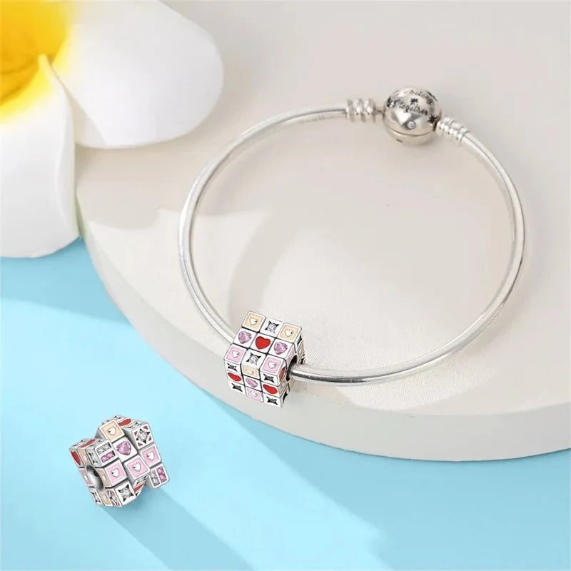 Moveable Love Puzzle Cube Charm