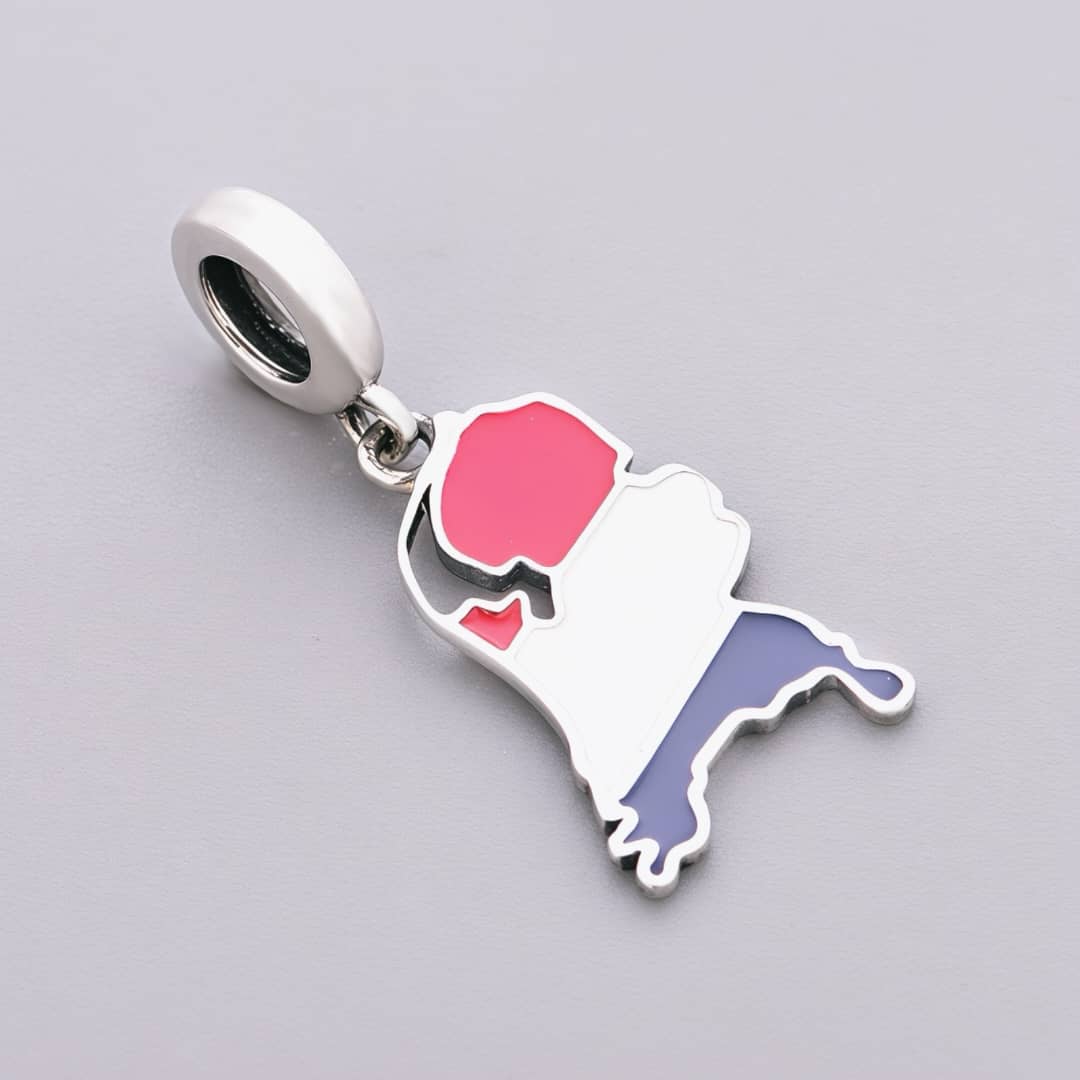Netherlands Map Flag Dangle Charm