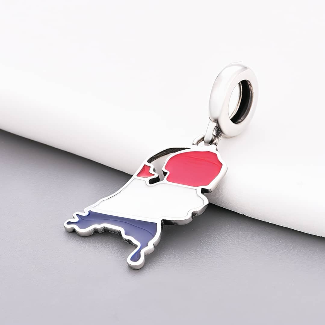 Netherlands Map Flag Dangle Charm