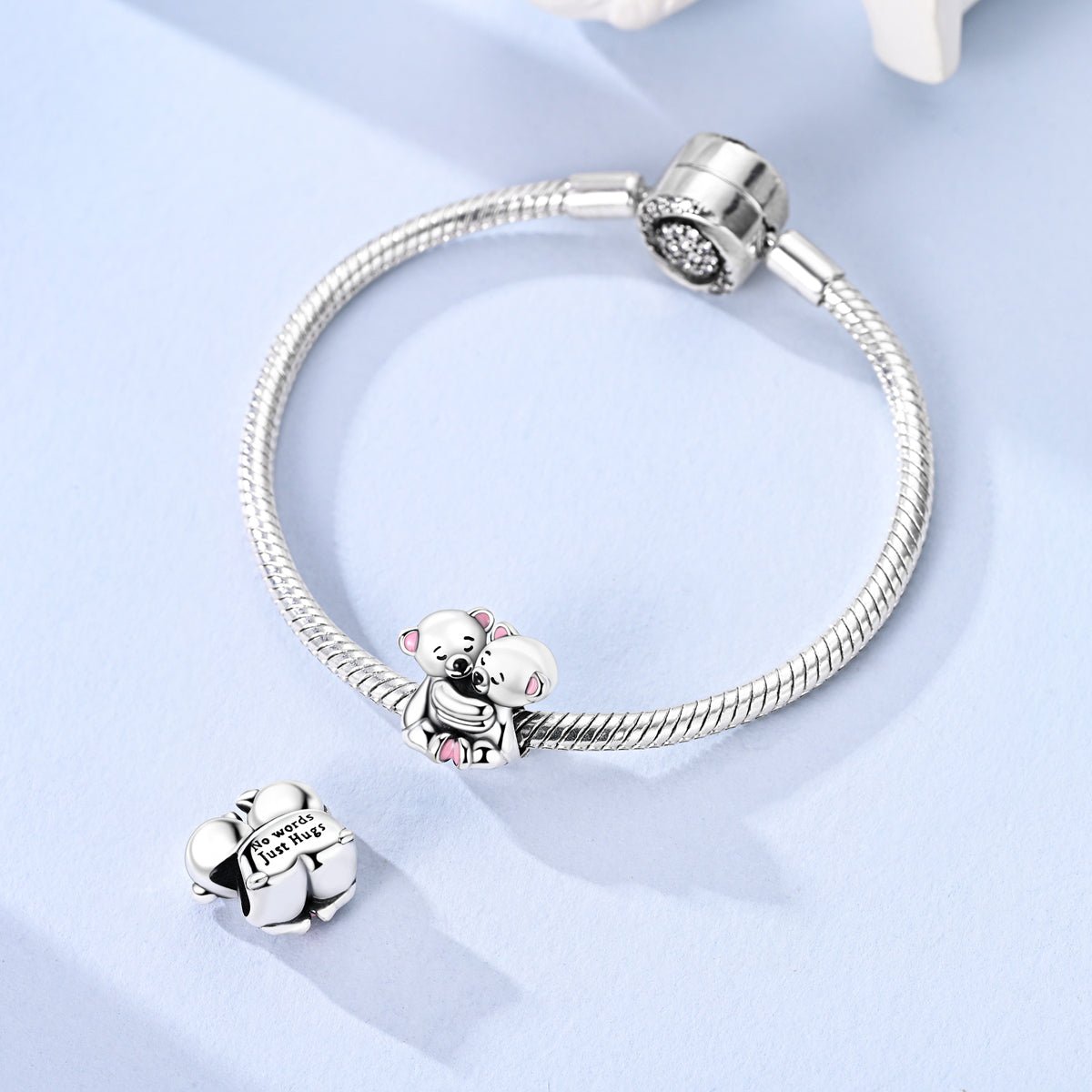 No Words Just Hugs Bear Charm